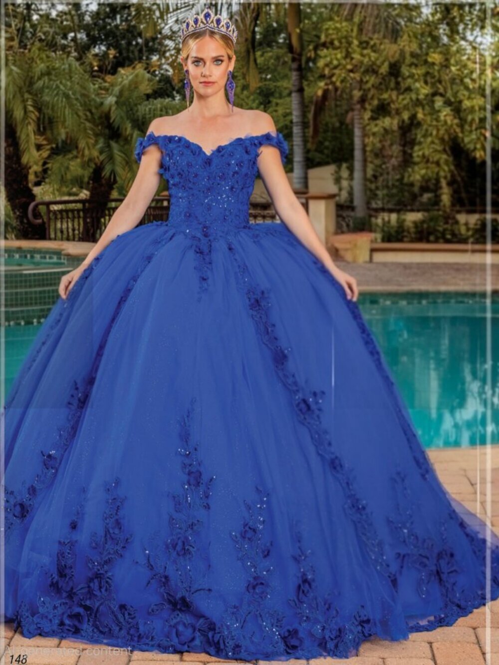 NEW ROYAL-BLUE Evening Gown Floor Length Formal Elegant Stunning 1698